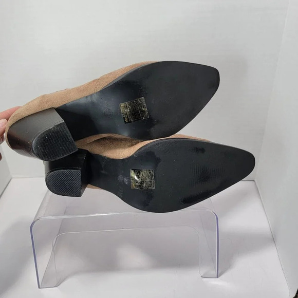 MaxMuxun Women's Chunky Heel Ankle Boots Western Booties Faux Leather Vegan - Picture 11 of 12